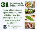 31 de março - Dia Nacional da Saúde e Nutrição 31 de março - Dia Nacional da Saúde e Nutrição