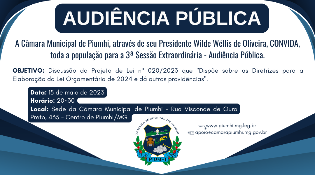 3ª Sessão Extraordinária - Audiência Pública.