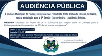 3ª Sessão Extraordinária - Audiência Pública.