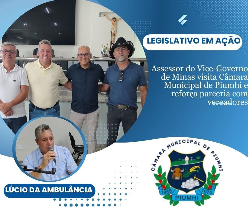 ASSESSOR DO GOVERNO DE MINAS VISITA CÂMARA MUNICIPAL E REFORÇA PARCERIA COM VEREADORES
