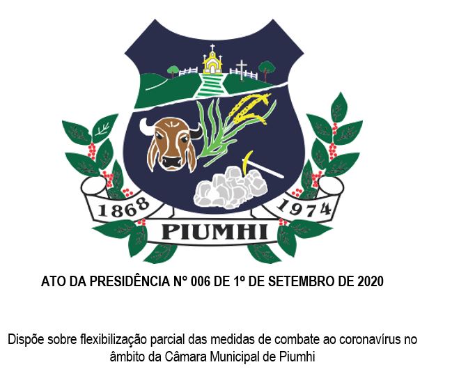 ATO DA PRESIDÊNCIA N° 006 DE 1º DE SETEMBRO DE 2020