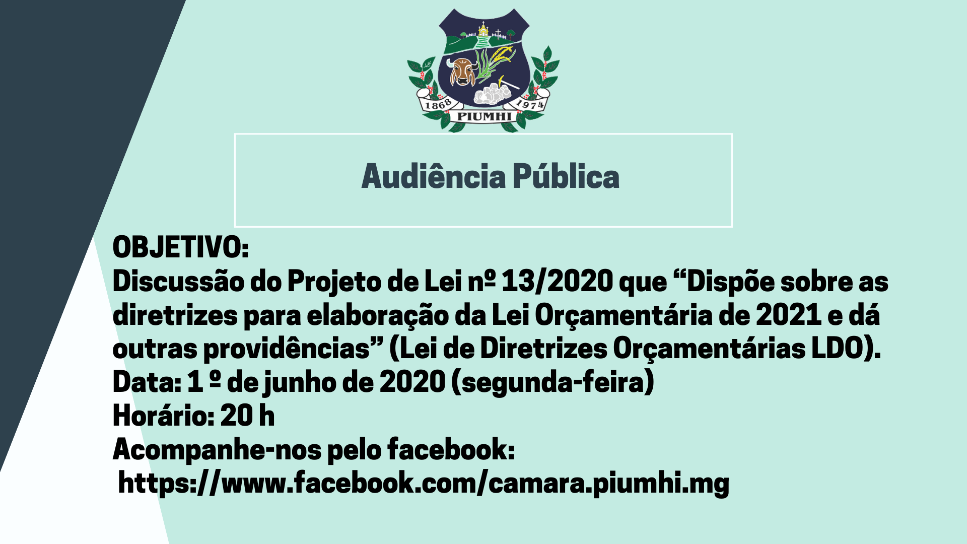 Audiência Pública - 01/06/2020 às 20 h