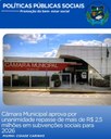 CÂMARA APROVA REPASSE DE MAIS DE R4 2,5 MILHÕES EM SUBVENÇÕES SOCIAIS PARA 2026