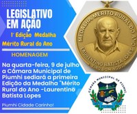CÂMARA REALIZA 1ª EDIÇÃO DA MEDALHA MÉRITO RURAL DO ANO