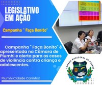 CAMPANHA "FAÇA BONITO" É APRESENTADA NA CÂMARA MUNICIPAL DE PIUMHI E ALERTA PARA CASOS DE VIOLÊNCIA CONTRA CRIANÇAS E ADOLESCENTES 