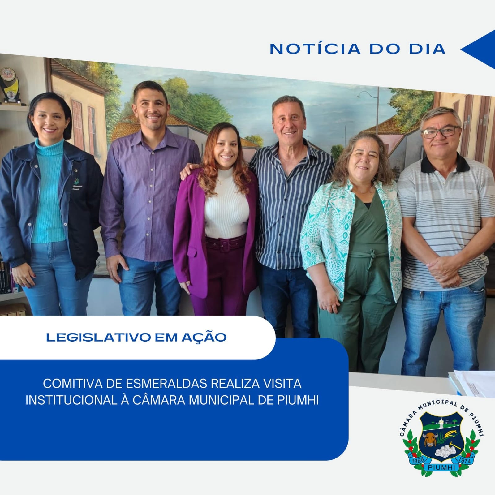 COMITIVA DE ESMERALDAS REALIZA VISITA INSTITUCIONAL À CÂMARA MUNICIPAL DE PIUMHI