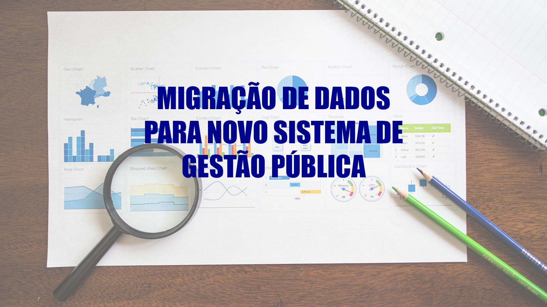 Migração de dados para o novo sistema de gestão pública