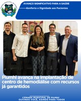 PIUMHI AVANÇA NA IMPLANTAÇÃO DE CENTRO DE HEMODIÁLISE COM RECURSOS JÁ GARANTIDOS