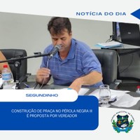 PRAÇA NO PÉROLA NEGRA É A PROPOSTA DE SEGUNDIHO