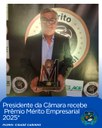PRESIDENTE DA CÂMARA RECEBE PRÊMIO MÉRITO EMPRESARIAL 2025 PRESIDENTE DA CÂMARA RECEBE PRÊMIO MÉRITO EMPRESARIAL 2025