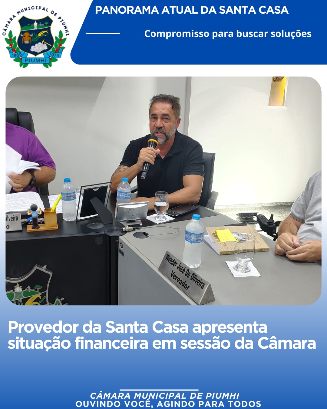 PROVEDOR DA SANTA CASA APRESENTA SITUAÇÃO FINANCEIRA EM SESSÃO DA CÂMARA