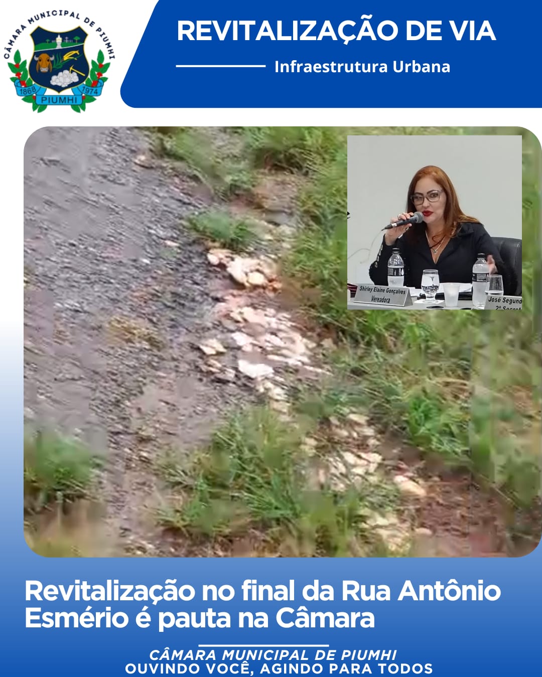 REVITALIZAÇÃO NO FINAL DA RUA ANTÔNIO ESMÉRIO É PAUTA NA CÂMARA