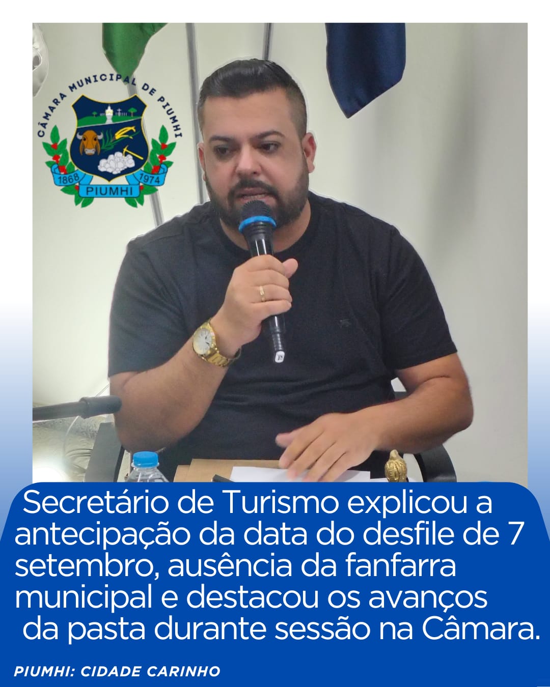 SECRETÁRIO DE TURISMO PARTICIPA DE SESSÃO DA CÂMARA MUNICIPAL