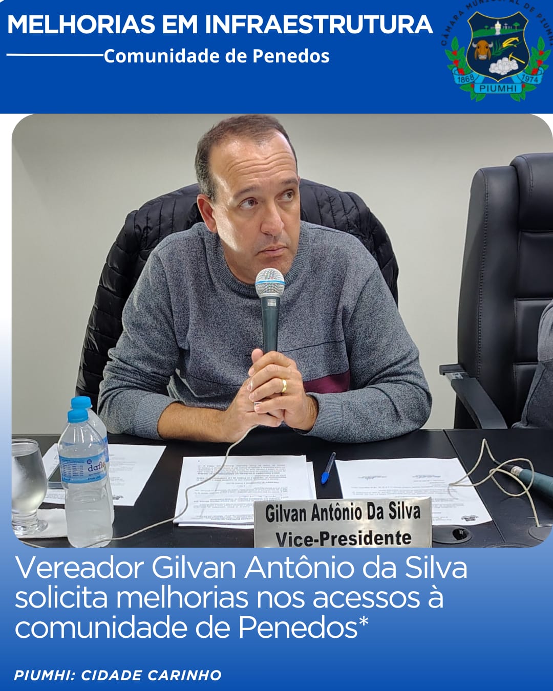 VEREADOR GILVAN ANTÔNIO DA SILVA SOLICITA MELHORIAS NOS ACESSOS À COMUNIDADE DE  PENEDOS