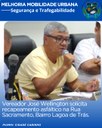 VEREADOR JOSÉ WELINGTON SOLICITA RECAPEAMENTO ASFÁLTICO NA RUA SACRAMENTO