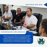VEREADOR SOLICITA EQUIPAMENTOS PARA OS BOMBEIROS