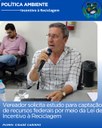 VEREADOR SOLICITA ESTUDO PARA CAPTAÇÃO DE RECURSOS FEDERAIS POR MEIO DA LEI DE INCENTIVO À RECICLAGEM