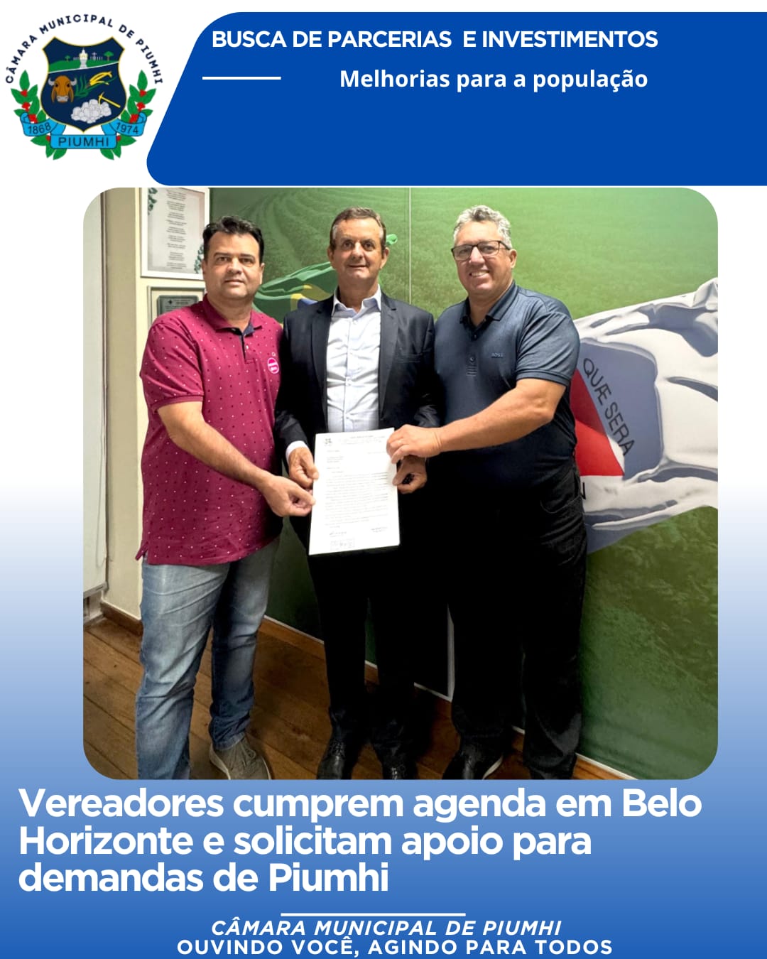 VEREADORES  FAZEM CURSO DE CAPACITAÇÃO EM BH  E BUSCAM APOIO PARA DEMANDAS  DE PIUMHI