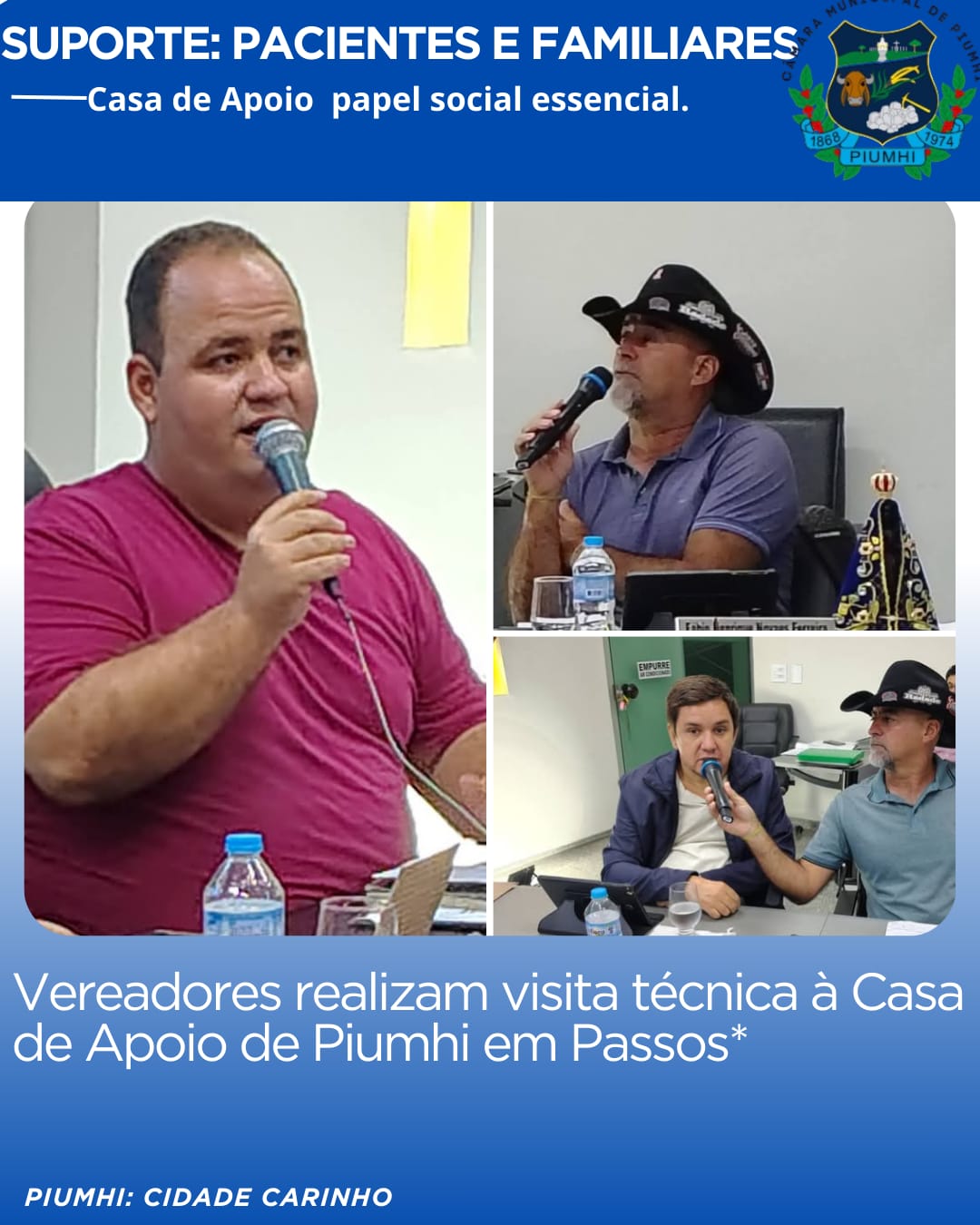 VEREADORES REALIZAM VISITA TÉCNICA À CASA DE APOIO DE PIUMHI EM PASSOS