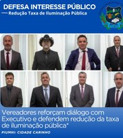 VEREADORES REFORÇAM DIÁLOGO COM EXECUTIVO E DEFENDEM REDUÇÃO DA TAXA DE ILUMINAÇÃO PÚBLICA