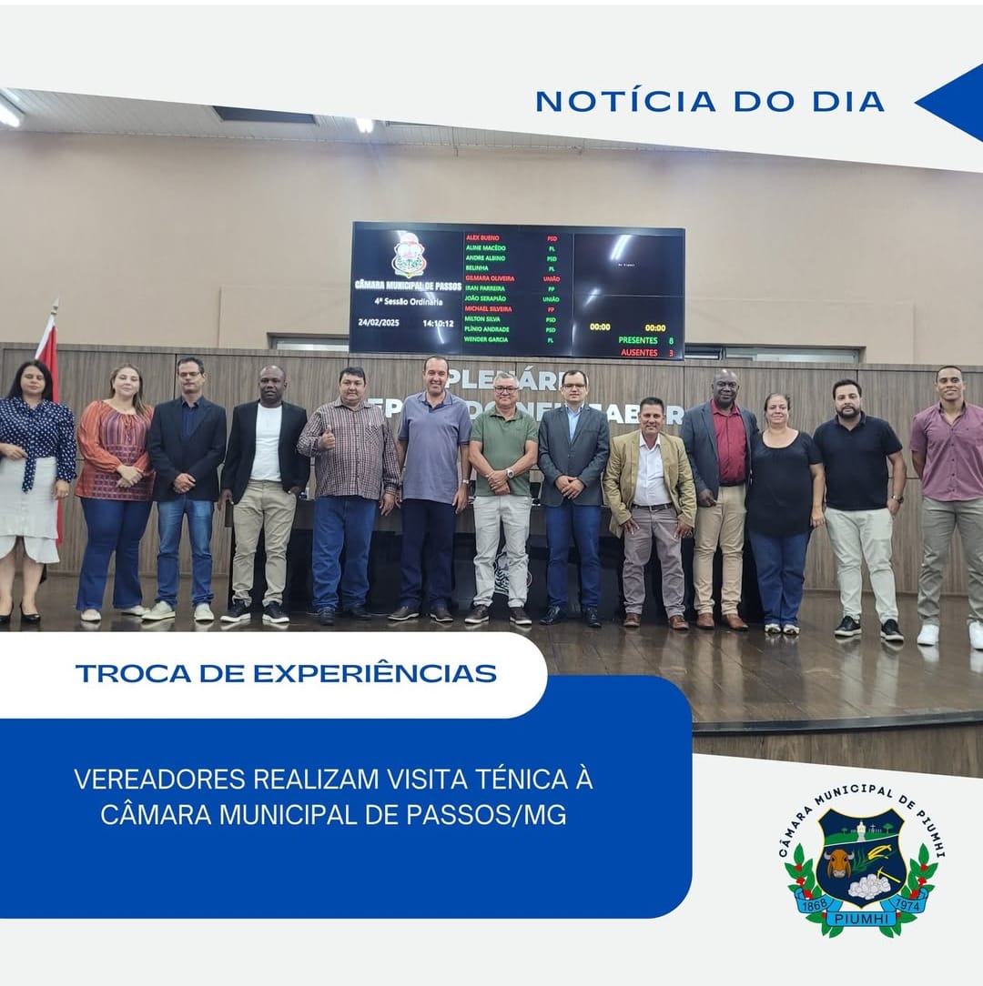Vereadores visitam a Câmara Municipal de Passos