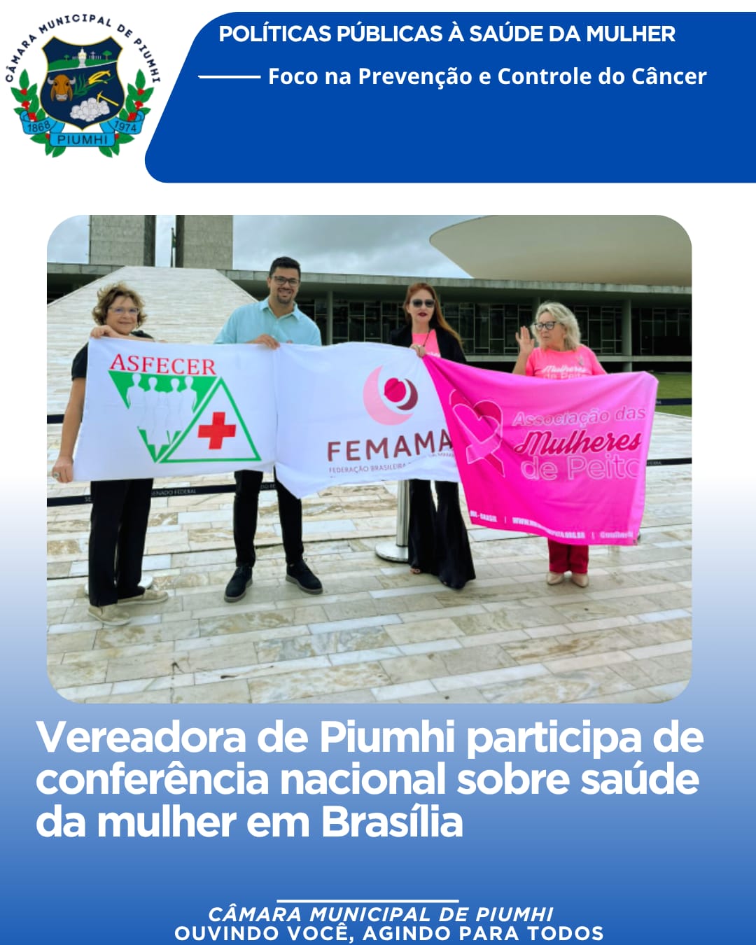 VEREADORA DE PIUMHI PARTICIPA DE CONFERÊNCIA NACIONAL SOBRE SAÚDE DA MULHER EM BRASILIA 